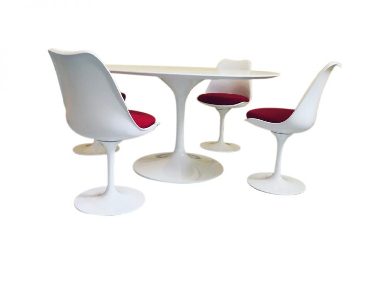 Tavolo Tulipano Rotondo 60/70/80 Cm, Piano In Marmo Sinterizzato, Base In Metallo, Moderno, Per Cucina E Soggiorno, Colore A