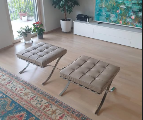 Puff barcellona in pelle