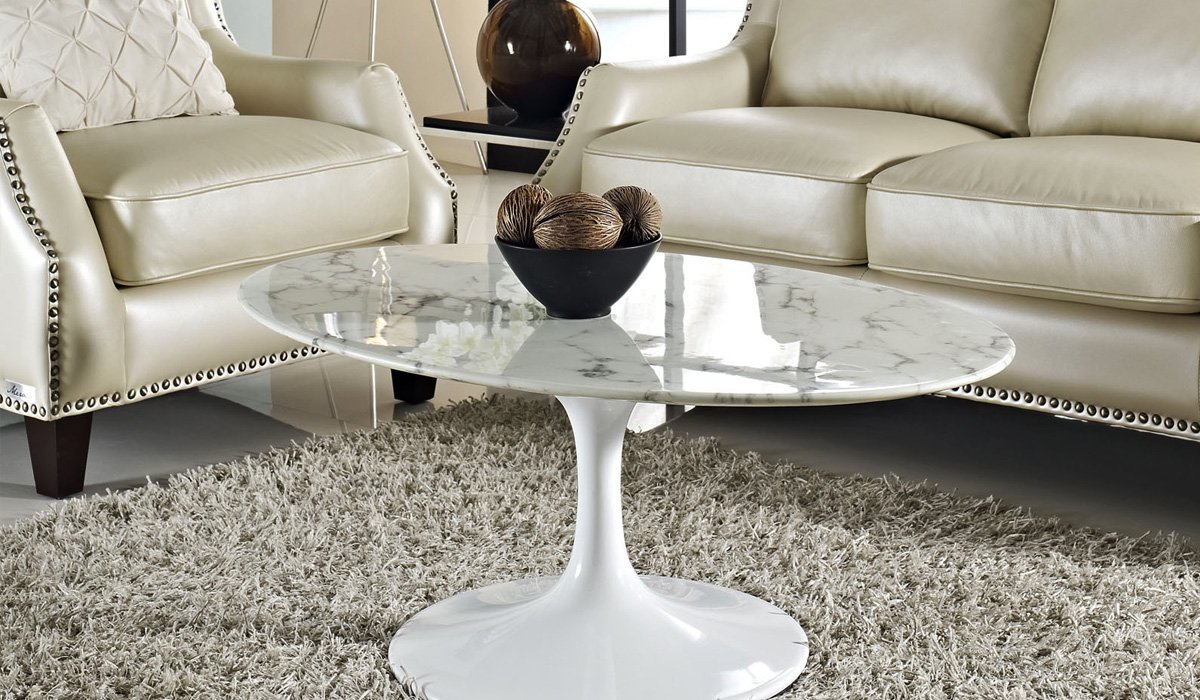 Tavolino Tulip con piano marmo calacatta oro - Instant Design