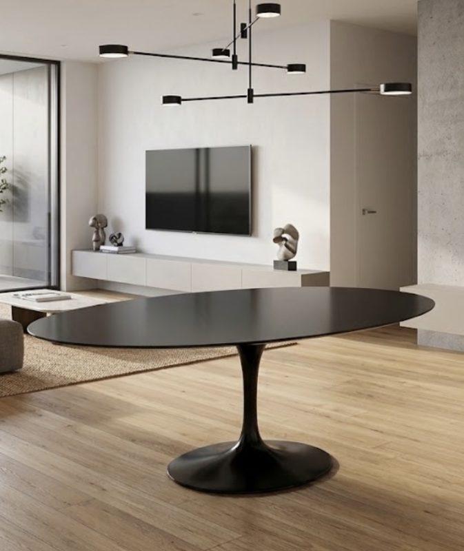 tavolo tulip laminato nero