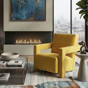 Poltroncina Utrecht in cotone giallo