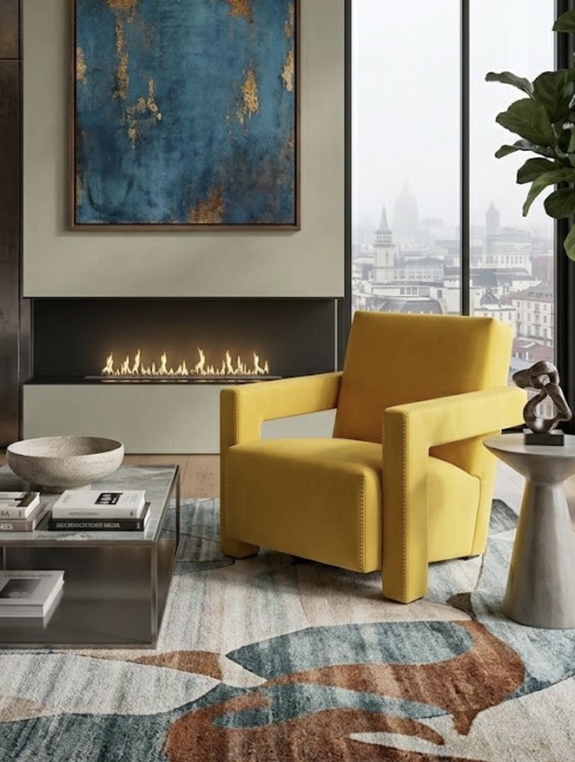 Poltroncina Utrecht in cotone giallo