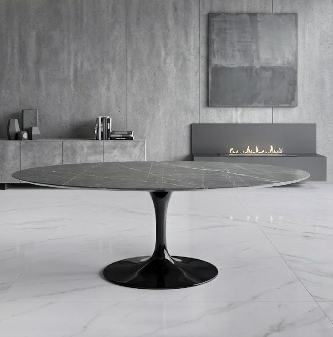 Tavolo Tulip Ovale Marmo Grafite cm 180x105