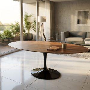 Tavolo Tulip Ovale in legno palissandro 224x127cm