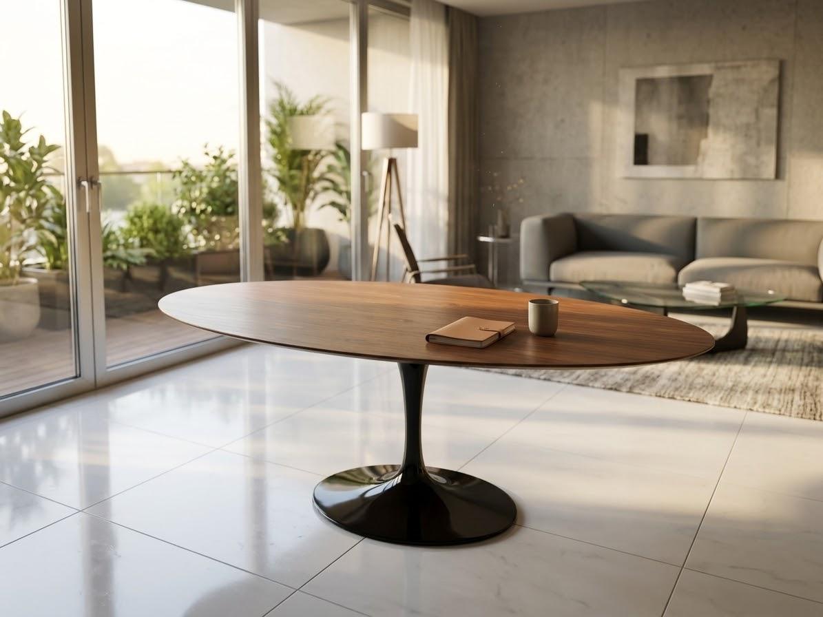 Tavolo Tulip Ovale in legno palissandro 224x127cm